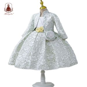 Panks Yoliyolei Jacquard Little Kids Girls 'Robe Set Forftouth Ball Ball Ball Birthday Party Robes For Children 2 à 7 ans avec sac