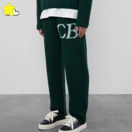 Pantalons de survêtement 23FW tissu lourd classique CB Logo Jacquard tricot pantalons de survêtement hommes femmes surdimensionné vert bleu Royal Cole Buxton pantalons décontractés avec étiquette