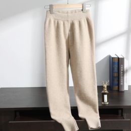 Sweatpants ATTYYWS Winter New Men's 100% Pure Cashmere Knitted Underpants for Warm and Comfortable Men's Long Cashmere Pants Solid Color
