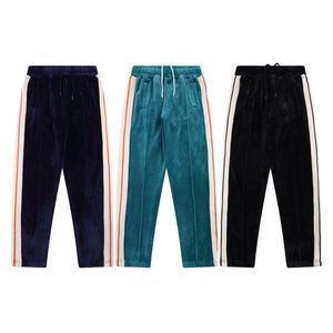 Pantalons de survêtement pantalons décontractés pantalons à fermeture éclair Plamm arc-en-ciel rayé velours ample pantalon classique pantalon de contraste de rue sport