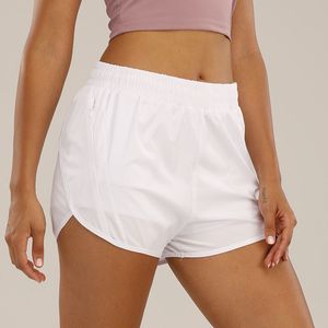 luluemon shorts lu-0160 Conjunto de yoga para mujer, pantalones cortos de cintura alta, ropa deportiva para niñas, pantalones elásticos con bolsillos con cremallera, pantalones forrados con cordón, talla S-XXL