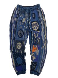 Kapital Vintage rétro japonais cousu Hiphop Style Anti guerre tricoté pantalon marée épaissi lâche évider pantalons de survêtement