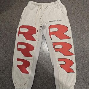 Pantalon de survêtement hommes femmes classiques imprimé pantalon décontracté jogger à cordon pantalon gris avec des étiquettes