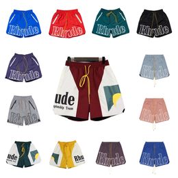 joggingbroek heren rhude shorts zweetbroek Top kwaliteit designer shorts zomer mode strand shorts Heren Dames straatkleding rood blauw zwart losse lichtgewicht shorts 0