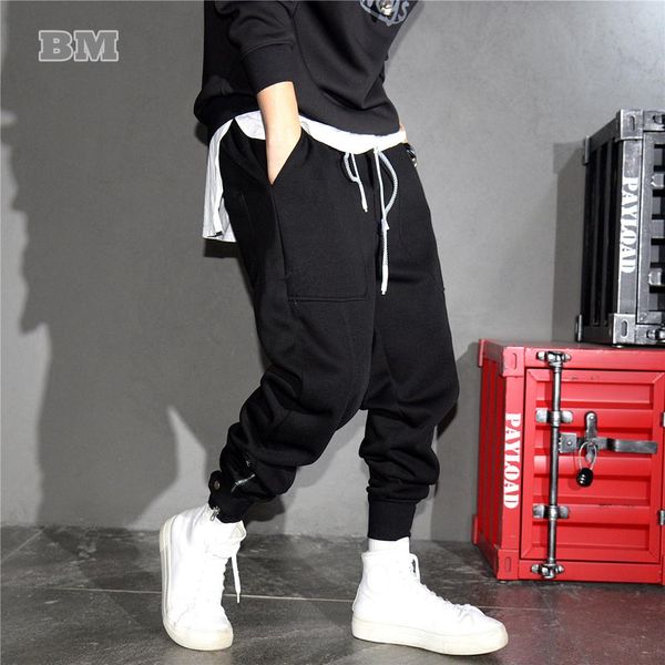 Pantalons de survêtement Printemps automne mode coréenne Streetwear Hip Hop pantalons de survêtement Kpop Couple pantalon de Jogging Harajuku noir sport Harem Joggers hommes