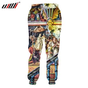 Pantalon de survêtement ujwi homme nouveau pantalon de motif d'église 3D couple imprimé porte surdimensionné 5xl vêtements unisexe pantalon de survêtement