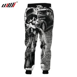 Pantalons de survêtement UJWI hommes pantalons de survêtement décontractés Cool impression fumer crâne 3d pantalons de survêtement Joggers sarouel mâle pleine longueur pantalon à cordon Hombre