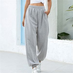 Pantalons de survêtement Femmes 2020 Automne Casual Lâche Sarouel Solide Mode Hip Hop Taille Haute Pantalon Baggy Pantalon Joggers Femmes S XXL LJ200813