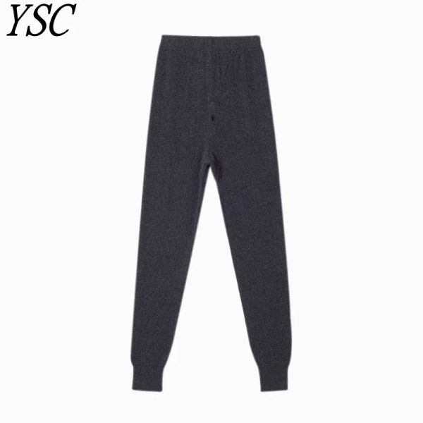 Pantalons de survêtement YSC nouveau style pantalons de mélange de laine de cachemire tricoté pour hommes style de barre de fosse épaississement haute chaleur élastique style de dessin de bande