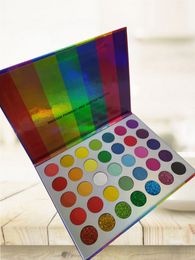 Paleta de sombras de ojos colorida a prueba de sudor 35 colores brillantes Paleta de sombras de ojos con brillo mate de larga duración Paleta de polvo prensado con brillo de maquillaje