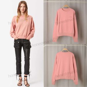 Sweatshirt 24SS Isabels Marant Borduurontwerper Katoenen Tops Isabel Marant Ronde Hals Pullover Sportshirt Dames Losse Lange mouwen Hoop Sweater Hoodies