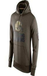 SweShirt Browns Olive Salute to Service Ko Performance American Football Hoodie4773853