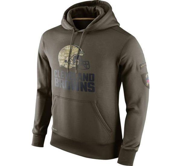 Sweatshirt Browns Olive Salute to Service KO Performance Hoodie de football américain2761114