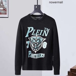 Sweatshirt Plein Philipps pp BEAR Pulls pour hommes PULLOVER LS INTARSIA SKULL PP Pulls pour hommes Hommes Manches longues Tricots Lettres Budge Strass Unisexe Tops Knit Clo 7TJE