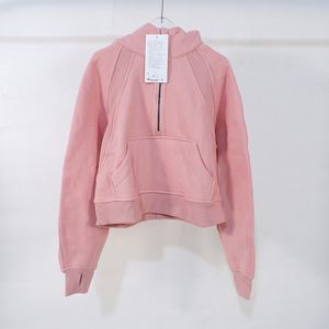 Sweatshirt dames hoodie designer tops kleding halve ritssluiting actieve dagelijkse casual roze dameskleding