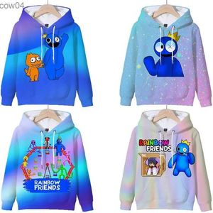 Sweinshirts 3d Game Rainbow Friends Hoodies Children Swever Swein Sweinss Sweinshirts Biets Biets Capucaliz Capucilizados Cabida de niños Ropa Sudadera L