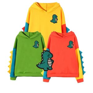 Sweatshirts Adulte Baby Casual Loose Color Bloc à manches longues Dinosaure Sweat-shirt à capuche Abdl