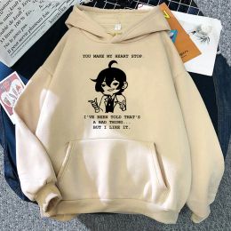 Sweats Anime Bungou Stray Dogs Sweat à capuche Osamu Dazai You Make My Heart Stop Femmes Harajuku Sweats à capuche unisexe Kawaii Vintage Sweatshirts