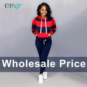 Sweatshirts Autumn Hiver deux pièces Set Tracksuit Femme Sweatshirt Sweatshirt + Pantalons Sports Vaies de sport Femme Suit à capuche Suit en gros prix