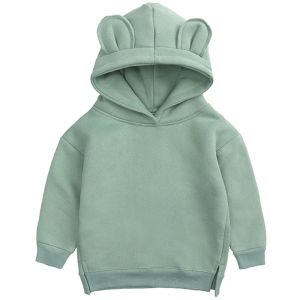 Sweatshirts Baby Boy Girl Sweatshirt Outswear voor Toddler Kids Cotton Hoodie Plain Kleding Sportkleding Pullover Blank Solid Outfit 6m4 jaar