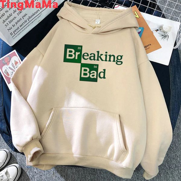 Sweatshirts Breaking Bad Sweat à capuche Men Fleece Kawaii Pullover Men Graphic Pullover