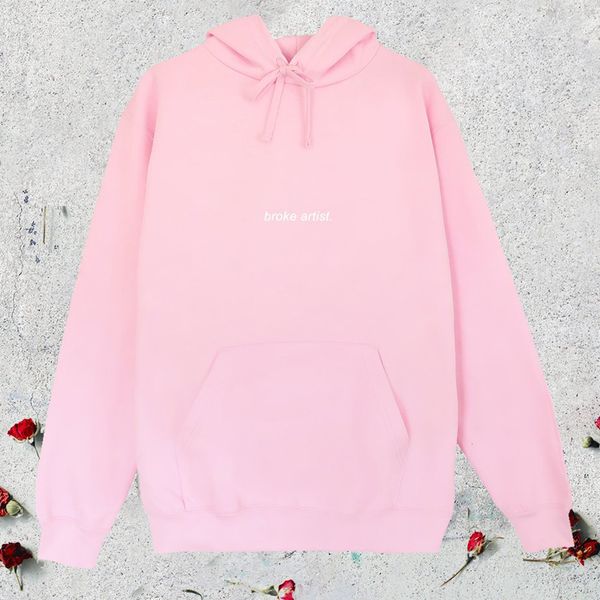 Sweatshirts brisé artiste baby rose sweat à sweat à sweat causal causal tumblr esthétique pastel pastel grunge esthétique 90