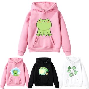 Sweatshirts kinderen schattige kikker hoodies jongens meisjes anime sweatshirts lente herfst kinderen cartoon dieren pullovers peuter tops jas sudadera