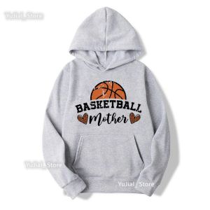 Sweatshirts Cool Basketball Mère Graphique Imprimé Sweat Femmes Léopard Amour Fête des Mères Sweats À Capuche Femme Hiver/Printemps/Automne Survêtement