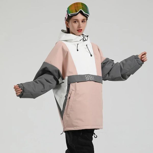 Sweatshirts Couple Vestes de ski d'hiver 2024 Nouvelles femmes Tops Hoodie Men Outdoor Snowboard Vestes de ski Pro Afficulture de neige à vent imperméable