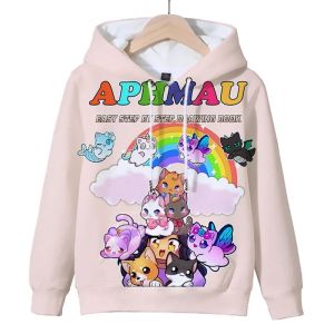 Sweatshirts schattige Aphmau 3D -print Harajuku Sweatshirt Children Hoodies Girls Girls Cartoon pullover Tops Kinderkleding Autumn Boys Anime Sportswear