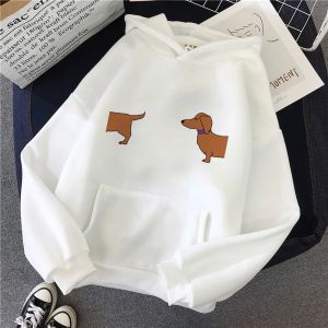 Sweatshirts Dckelhund Sweatons Femme Streetwear Fleece Japonais Pull esthétique Femme Femme 90S