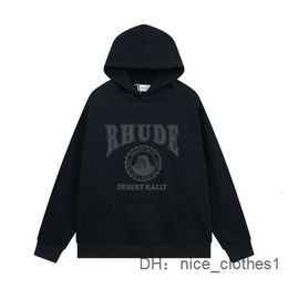 Sudaderas Diseñador Ropa de moda Sudaderas para hombre de lujo La versión correcta de Meichao Rhude Espuma Impreso Suéter de felpa con capucha Calle suelta Otoño Z6WR