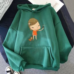 Sweatshirts Filles / garçons Sweat à capuche esthétique dessin animé graphique Yoshitomo nara Sweatshirts japonais Comic imprimé mignon Pulluvers Long Manneve Unisexe