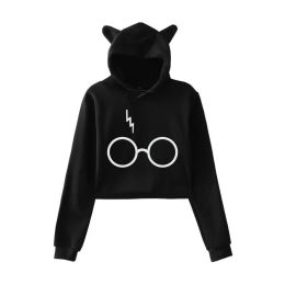 Sweatshirts verres imprimés pour chats oreilles sweats à capuche Femmes filles express Plateforme 93/4 Sweat-shirt cuit manteau de mode et veste