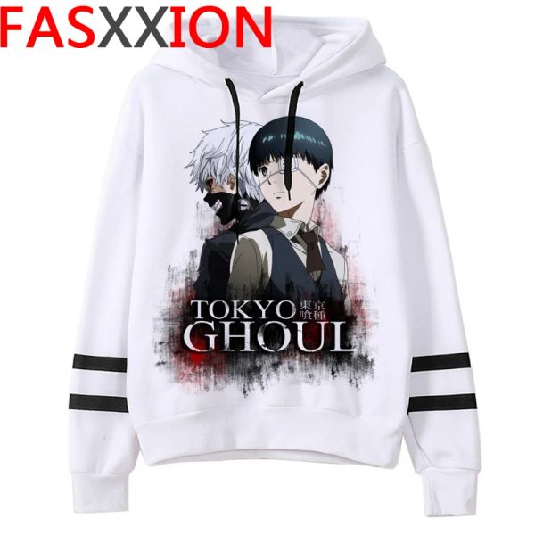 Sweatshirts Hot Japonais Anime Tokyo Ghoul Hoodies Men Kawaii Cartoon Kaneki Ken Streetwear graphique Harajuku Tops Unisexe Sweatshirts Mâle