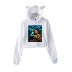Sweatshirts Inoxtag Printing Cat Cardped Hoodies Girl Long manche à capuche Pillumage Crops Tops sexy