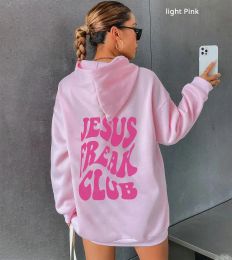 Sweatshirts Jesus Freak Club Hoodies Automne Winter Winter Letters Surdimensionne Men Femmes Hip Hop Pullover Fleece confortable