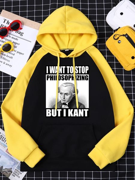 Sweatshirts Kant Meme philosopher drôle philosophie femme sweat mode dessins animés pull polaire vêtements décontractés femmes Raglan sweats à capuche