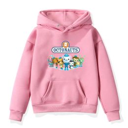 Sweatshirts kawaii enfants octonauts rose sweats à swets roses filles manches longues sweatshirts enfants dessin animé anime pullouss de sport tops manteau