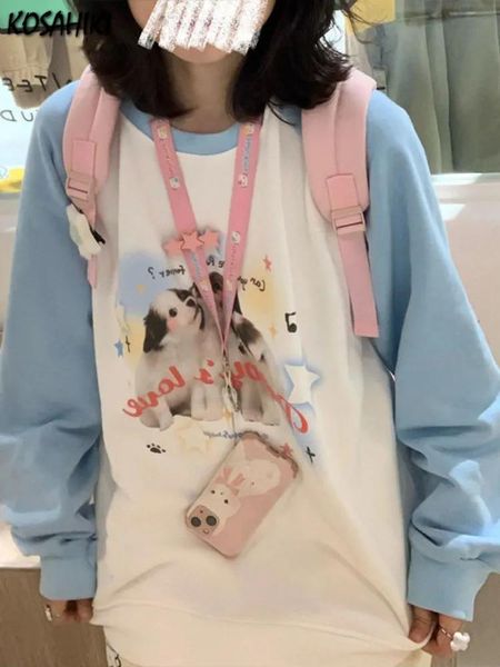 Kosahiki japonais Preppy Style étudiant femmes décontracté sweat Kawaii imprimé Animal sweats à capuche Haruku Curte pull Moletom