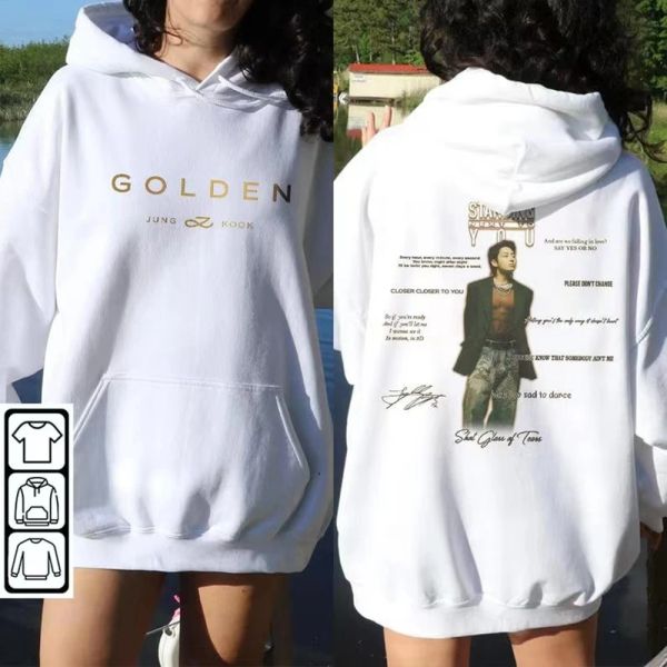 Sweatshirts Kpop Jk Golden Hoodies Woman Vêtements Design Aide Sweatshirts Unisexe Streetwear Y2K CHOOD COODED TOP