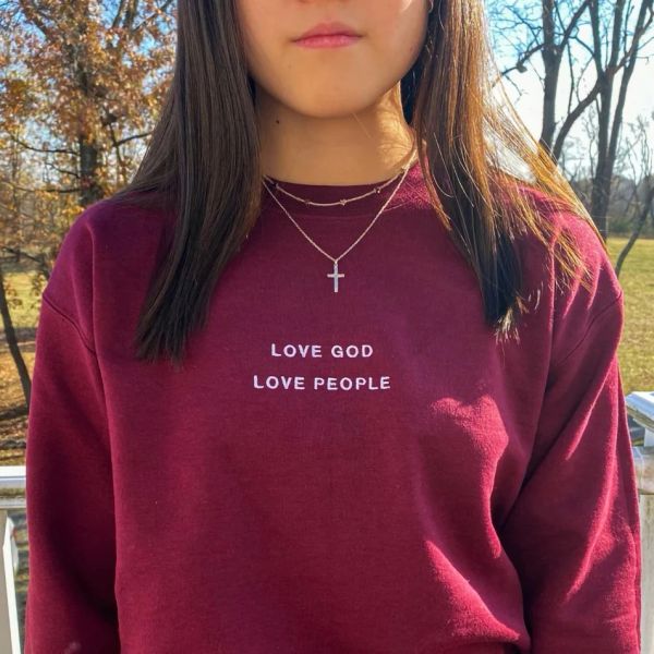 Sweatshirts LOVE GOD LOVE PEOPLE Sweatshirts Christian Sweats Religion foi Pulls Femmes mode Casual Pur coton Spiritual Tops