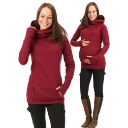 Sweatshirts Maternity Sweatshirt Women Nursing Maternity Long Sleeves Hooded Breastfeeding Hoodie Pregnant Women Long Sleeve Hooded Sweater