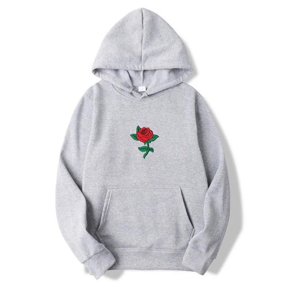 Sudaderas Sudaderas con Capucha para Hombre Vintage Rose Flower Graphic Hombres Primavera Simple Suelta Todo fósforo Sudadera Impresa Unisex Hip Hop Street Style Jersey