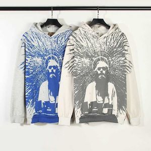 Sudaderas Sudaderas con capucha de diseñador para hombre Moda Streetwear Ins Super Hot American High Street Figura Imprimir Sudadera con capucha brillante para hombres y mujeres