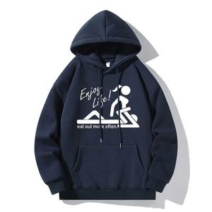 Sweatshirts heren hoodies sweatshirts Harajuku hoodie jumping mode genieten van het leven printen nieuwe hoodie multicolor gepersonaliseerde hoodie 240425