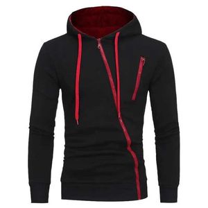 Sweatshirts Mens Hoodies Sweatshirts SweetShirt Hooded SweetShirt Diagonal Veste à fermeture éclair Diagonale Spring and Automn Trend Custom Street Clothing 240425