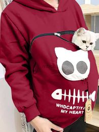 Sweatshirts Hoodies Sweatshirts S-3xl Cat Lovers Sweatshirt Kangaroo Dog Pet Paw Dropshipping Pillurs Poched Poche Pocket Pocket 240412