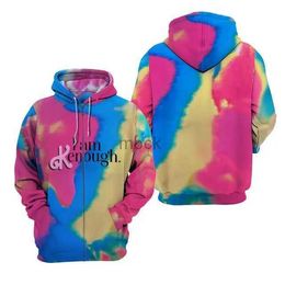 Sweatshirts Mens Jackets 2023i Am Kenough Barbenheimer Hot Pink Barbiee Zipper Hoodie Streetwear Mode Kleding Autumn Sweatwear Loose Casual Hoody Heren 240412