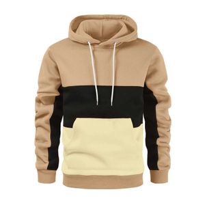 Sweatshirts Vestes pour hommes Cross-Border Foreign Trade New Mens Fashion Color Bloc Sweethirt European and American Centred Sports Casual Hoodie 240412